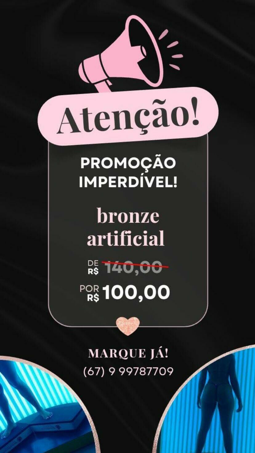 Imagem de compartilhamento para o artigo Bronzeamento artificial por apenas R$ 100 com uma promoção especial nesse mês de outubro da MS Todo dia